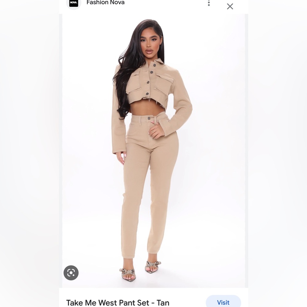 Take me west pant set fashion nova small